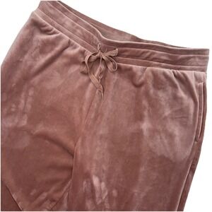 Cuddl Duds Women's Plush Velvet Lounge Pants Petite Large Camel